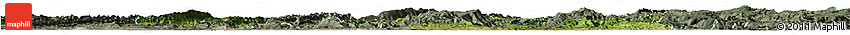 Satellite Horizon Map of Ba Xian, semi-desaturated