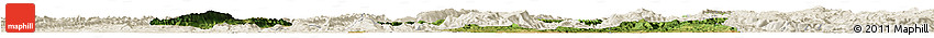 Satellite Horizon Map of Ba Xian, shaded relief outside