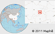 Gray Location Map of Ba Xian, highlighted country