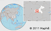 Gray Location Map of Ba Xian, highlighted parent region