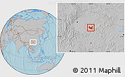 Gray Location Map of Ba Xian, hill shading