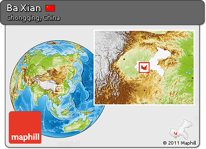 Physical Location Map of Ba Xian, highlighted parent region