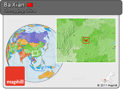 Political Location Map of Ba Xian