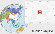 Political Location Map of Ba Xian, highlighted country