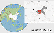 Savanna Style Location Map of Ba Xian, highlighted country, highlighted parent region