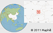 Savanna Style Location Map of Ba Xian, highlighted country