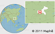 Savanna Style Location Map of Ba Xian, highlighted parent region