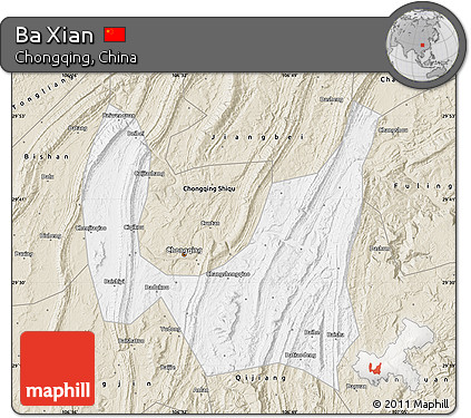 Classic Style Map of Ba Xian