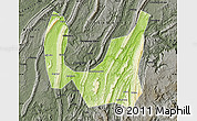 Physical Map of Ba Xian, darken, semi-desaturated
