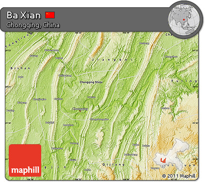 Physical Map of Ba Xian
