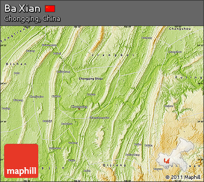 Physical Map of Ba Xian