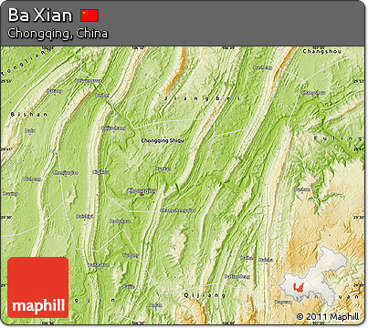 Physical Map of Ba Xian