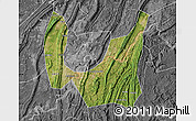 Satellite Map of Ba Xian, desaturated