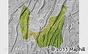 Satellite Map of Ba Xian, lighten, desaturated