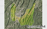 Satellite Map of Ba Xian, semi-desaturated
