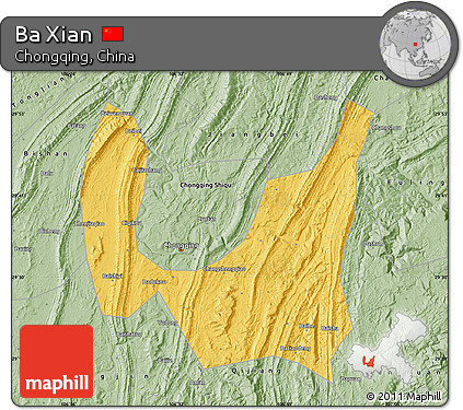 Savanna Style Map of Ba Xian