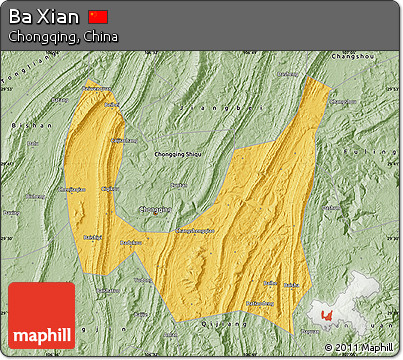 Savanna Style Map of Ba Xian
