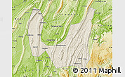 Shaded Relief Map of Ba Xian, physical outside