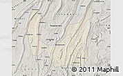 Shaded Relief Map of Ba Xian, semi-desaturated