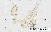 Shaded Relief Map of Ba Xian, single color outside