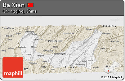 Classic Style Panoramic Map of Ba Xian