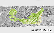 Physical Panoramic Map of Ba Xian, desaturated