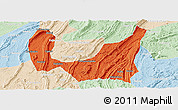 Political Panoramic Map of Ba Xian, lighten