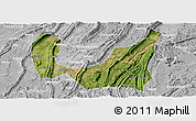 Satellite Panoramic Map of Ba Xian, lighten, desaturated