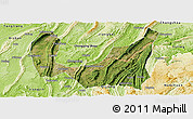 Satellite Panoramic Map of Ba Xian, physical outside