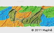 Satellite Panoramic Map of Ba Xian, political outside