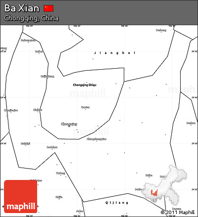 Blank Simple Map of Ba Xian