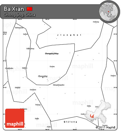 Blank Simple Map of Ba Xian
