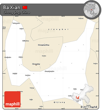 Classic Style Simple Map of Ba Xian