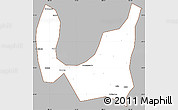 Gray Simple Map of Ba Xian, cropped outside