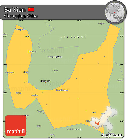 Savanna Style Simple Map of Ba Xian