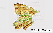 Physical 3D Map of Fengjie, cropped outside