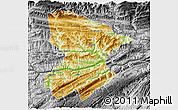 Physical 3D Map of Fengjie, desaturated