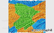 Political 3D Map of Fengjie