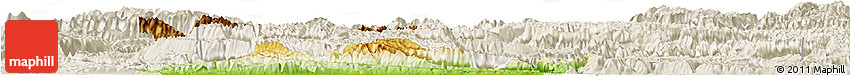 Physical Horizon Map of Fengjie, shaded relief outside