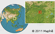 Satellite Location Map of Fengjie