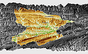 Physical Panoramic Map of Fengjie, darken, desaturated