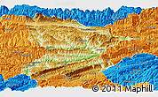 Physical Panoramic Map of Fengjie, political outside