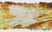 Shaded Relief Panoramic Map of Fengjie, physical outside