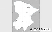 Gray Simple Map of Fengjie, single color outside