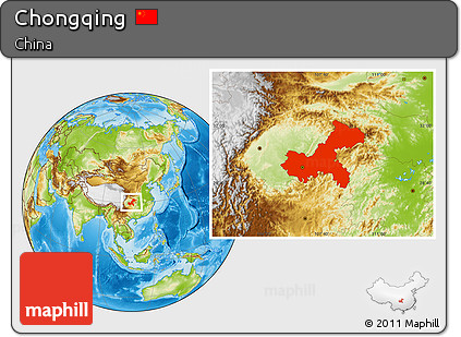 Physical Location Map of Chongqing