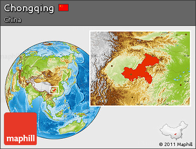 Physical Location Map of Chongqing