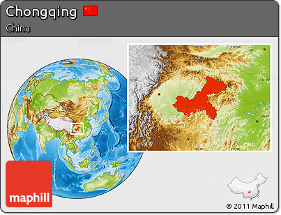 Physical Location Map of Chongqing