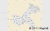 Classic Style Map of Chongqing, single color outside