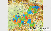 Political Map of Chongqing, physical outside