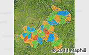 Political Map of Chongqing, satellite outside